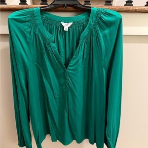 Emerald Green, long sleeved Blouse